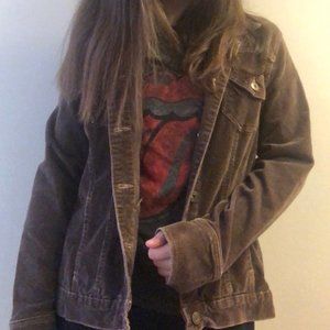 Brown corduroy button-up jacket